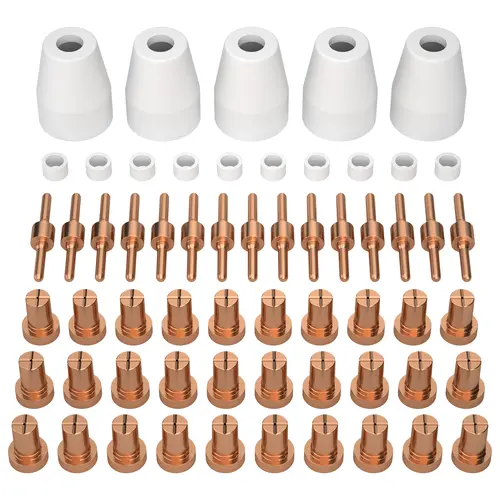 ARCCAPTAIN 60PCS PT31 Plasma Cutting Consumables Fit CUT-45 CUT-50 CT-312 MIG205MP with Plasma Cutter Torch PT-31 JG-40 LG-40 toolupgrade