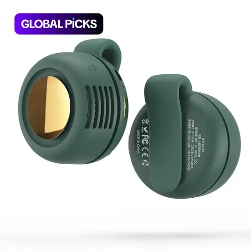 Portable Low-Noise Bladeless Cooling Personal Fan, Adjustable 3-Speed Neck & Waist Fan, Rechargeable Rotating Wearable Fan for Outdoor Use, Travel & Office, Travel Accessories #GLOBAL PICKS