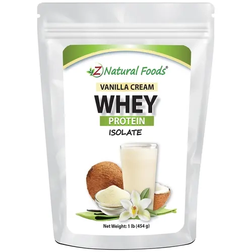 Z Natural Foods - Vanilla Cream Whey Protein Isolate - Delicious for Smoothies, Fitness and Post-Workout Drinks