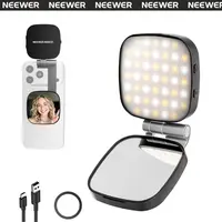 NEEWER NL45B Magnetic Mini Portable LED Selfie Light - 360° Rotatable, 270° Adjustable Angle, Built-in Mirror, Magnetic Stand, Smartphone Cell Phone Light, USB Accessories, Photographic Kit for Content Creators, Android Cellphone Accessories