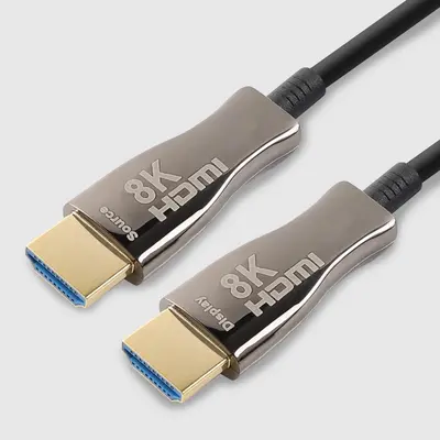 Nippon Labs 50FT Hybrid Active Optical Fiber HDMI Cable; 8K@60Hz 4K@120Hz Dynamic HDR 10, eARC, HDCP2.2, 4:4:4 48Gbps CL3 Rated, 8K High Speed HDMI 2.1 Active Optical Cable (AOC) cable - 20AOH8KCL3-50FT