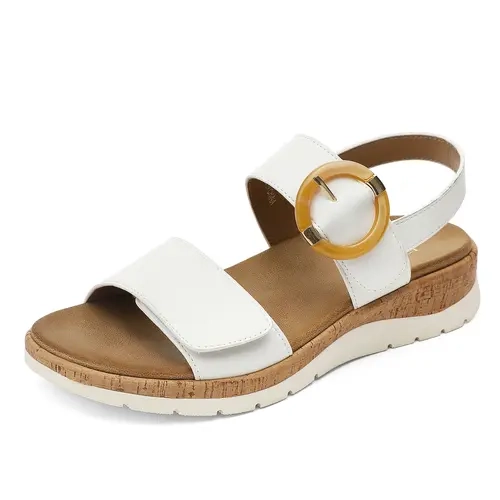 UBFEN Women's Arch Support Open Toe Walking Shoes - Low Wedge Fashion Wedges, Stylish Platform Footwear, Comfy Casual Summer Sandals