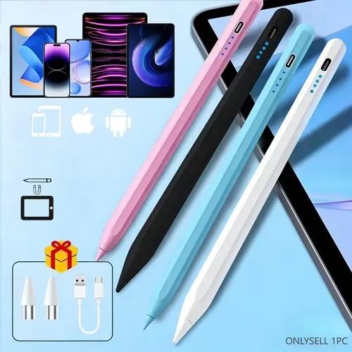 Touchscreen Stylus Pen Compatible with iPhone, iPad, Android Tablets, Universal Fine Tip with Magnetic Adsorption, Built-in Lithium Battery Stylus Pens for Touch Screens