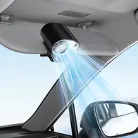 【SummerSurvivals】JOYTUTUS Semiconductor Cooling Car Clip-On Fan - Portable Rechargeable Mini Fan, USB Charging, 360° Rotation, 100 Speeds, LED Display & Light, 16℃ Semi-Cooling, Wide Clamp, 3000mAh 20Hr Battery, for Car Sunvisor Backseat, Mobile Use, Port