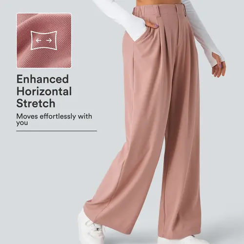 Halara Flex™ High Waisted Pocket Wide Leg Waffle Work Pants