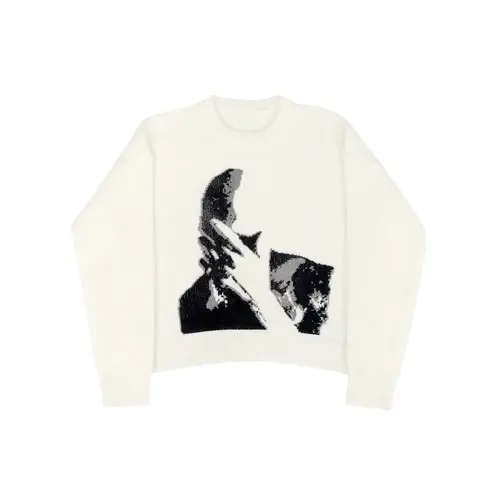 Women's Figure Print Round Neck Sweater, Casual Cozy Long Sleeve Jumper, Ladies Fall & Winter Knitwear for Daily Wear, Casual Pullovers
