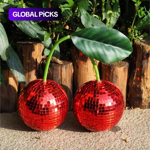 Disco Cherries, Groovy Cherry Disco Balls, Red and Pink Decorative Fruit Decor for Apartment and Home #GLOBAL PICKS