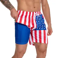 JUNBAOSS Mens Swim Trunks with Compression StretchBeach Shorts with Pockets No-Chafing BoardShorts, Breathable Fit Hawaii Beach Shorts SwimwearBathing Suits Sports Shorts summerwins