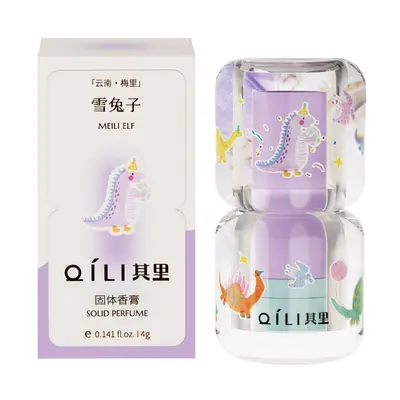QILI Dinosaur Solid Perfume Balm - Long Lasting Portable Fragrance Stick, Snow Rose & Soap Scent, 4g