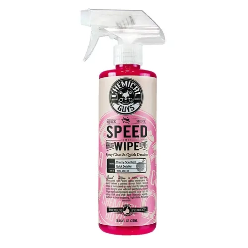 Chemical Guys Speed Wipe Quick Detailer 16oz Mist Spray Liquid - Automotive Exterior Surface Cleaner Protectant for Cars, Boats, UV Protection, Dirt/Dust Remover, Static Cling Reducer, Safe for Paint, Chrome Bumpers, Trim, Microfiber Towel