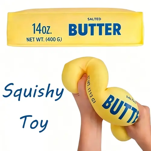 New Ultra-Soft Slow-Rebound Large/Stick Butter Squishies Stress Toy - Natural TPR/PU Safe Real Food Model with Authentic Flavor, Squeeze Ball Fidgets, Fidget Sensory Product, Christmas Gift for Teenage Girls, Oddly Satisfying Moldable Party Bag Fillers
