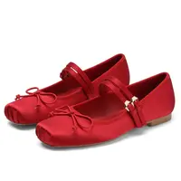 EROCALLI Women’s Classy Mary Janes Shoes for Women - Wide, Round-Toe, Flat-Heel, Lightweight Rubber Slip-On Ballerina Flats with Adjustable Strap, Bow, for Casual, Office Wear, Travel