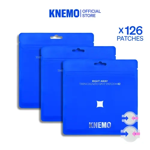 [KNEMO Official] Thincognito Invisible Acne Spot Patches Trio Bundle - 3 Packs (126 Total) Hydrocolloid Blemish Patches for Pimple Care, Skin Repair, Acne Clearing Products for Flawless Skin