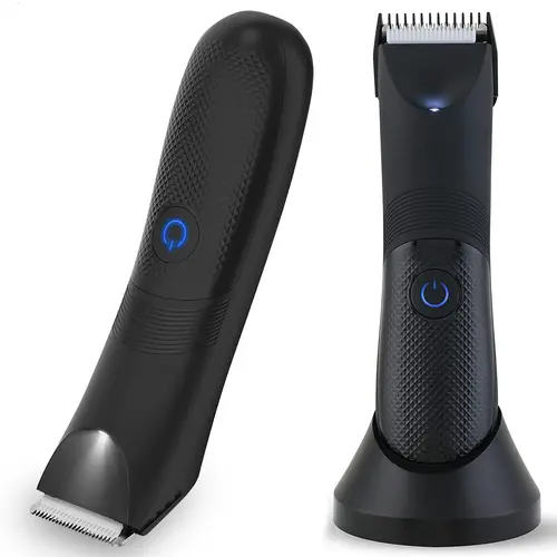 Men's Body Trimmer - IPX7 Waterproof Ball Groomer with LED Light, Ceramic Blade, USB-C Charging, No Nicks, for Pubic/Groin Grooming, Electric Razor, Father's Day Gifts for Him, Brothers, Men's Stuff