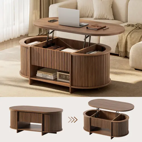 Sikaic 63 Inch Fluted TV Stand with Sliding Doors, Mid Century Modern Media Console with Storage Drawer, TV Cabinet for for Living Room, Bedroom, Small Space, Walnut Brown, Home Furniture Christmas Gifts cozy home familyfun [TikTokShopblackfriday]