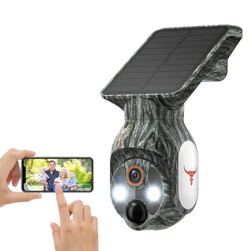 Solar-Powered 1080p Wi-Fi Outdoor Smart AI Camera, 355° Pan-Tilt Wireless Battery Solar CCTV, Built-in Light, AI Motion Sensor, Night Vision, 2-Way Talk, IP65, Cloud Storage, 2.4GHz Only
