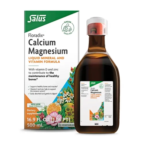 Floradix Calcium Magnesium Liquid Mineral & Vitamin Formula - Bone Support Supplement with Calcium, Magnesium, Vitamin D & Zinc - Vegetarian & Non-GMO