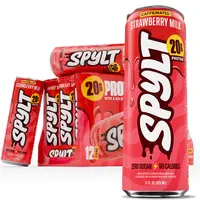 SPYLT High Protein Drink, Caffeinated Chocolate Milk - Strawberry Milk | Workout Recovery & Energy Boost | Sugar Free, Lactose Free | Ready-to-Drink, 12-Pack Beverage - PACKAGING MAY VARY