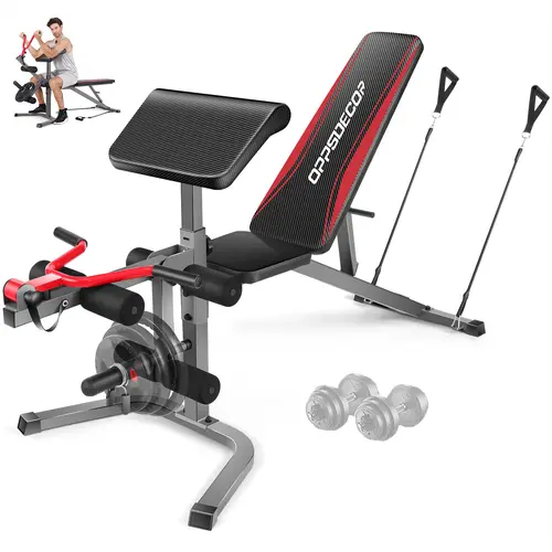 OppsDecor Olympic 900LBS Capacity Adjustable Weight Bench Press with Leg Extension & Preacher Curl Pad–Home Workout Exercise Equipment for At-Home Gyms, At Home Gym Equipment,SummerWins,father'sdaygifts,bathingsuitwomenset
