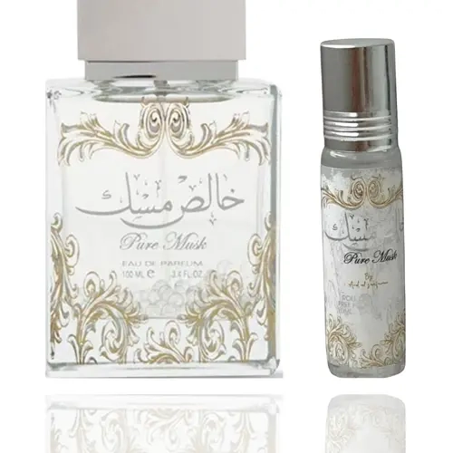 Pure Musk Roll On + khales musk -- 2 piece bundle