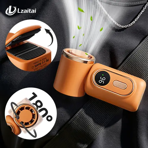 Rechargeable Mini Clip Handheld Cooling Lithium Battery Fan - 3000mAh, 180° Adjustable Strong Airflow, Compact Lightweight Clamp, Portable USB & Mobile Fans, Cool Gadgets for Camping, Stroller EDC Gear techvibes