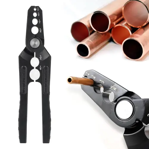 LIZVOR 6-in-1 Copper Pipe Repair Pliers Pro-Grade Multi-Tool Set - Plumber’s Manual Grip Hand Tool with 6in1 Tube Rounding, Range of Functions, 1/4"-7/8" Copper & Aluminum Thin Wall Plumbing Tube Fit for HVAC Repairs, Effectiveness & Efficiency