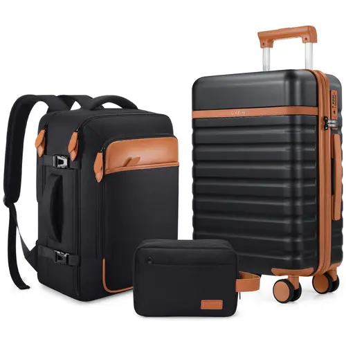 Luggage Sets with backpack 3 Piece, Carry On Luggage 20 Inch With Spinner Wheels, PC Hardside Suitcase Set with TSA Lock,Durable Carry On Suitcase With Travel Backpack for Men Women Traveling Bag,summerwins,vacationoutfits,beachoutfits