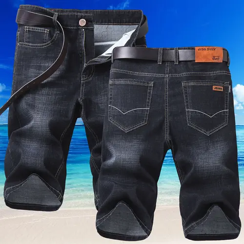 Men’s washed loose casual denim shorts made from 100% polyester soft fabric, suitable for going out, strolling, commuting, or wearing on campus/streets (belt not included). Father’s Day gift.