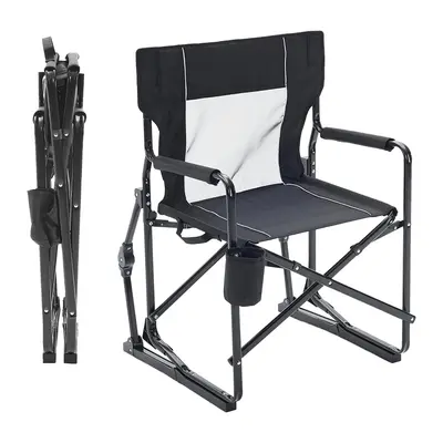 Stowaway Rocker ,Folding Camping Chair, Padded High Back, Adjustable Lumbar Support, Extra Wide for Adults, 5000 LBS Steel Frame, Portable Outdoor,summerwins