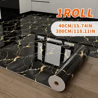 Thickened Self-Adhesive Marble Pattern Wallpaper Roll, 15.75in X 118.11in,  Waterproof Peel and Stick Wallpaper Floor Sticker, Easy to Clean & Install, DIY Decor for Kitchen, Bedroom, Living Room ,Bathroom，Vinyl Flooring