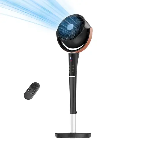 Sweetcrispy Quiet Standing Pedestal Cooling Fan for Bedrooms, Oscillating Fan with 15 Speeds, 5 Modes, 37-45" Adjustable Height, 12H Auto-Off Timer, Digital Display, Easy Cleaning, Energy Efficiency