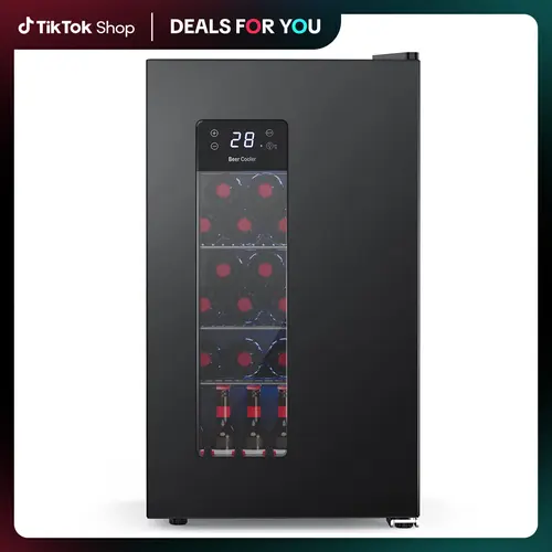 Cowsar 2.6 Cu.Ft Freestanding Compact Beverage Refrigerator with Freezer - Mini Fridges with Glass Door, Reversible Door, Adjustable Temp, Rectangular Spacesmart Body for Home, Small Spaces, Office Use