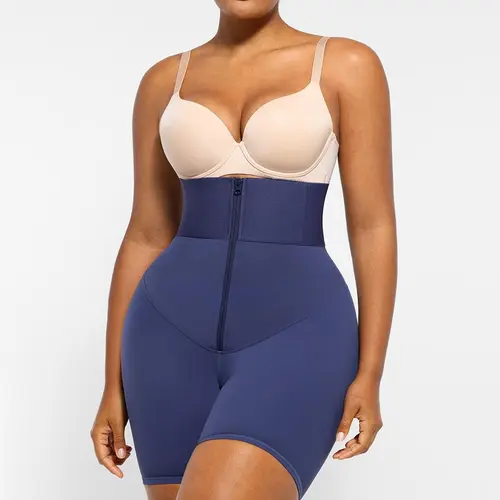 Shapellx AirSlim Waistband Workout Shaping Shorts Comfort Shapewear Comfortable Womenswear  Zipper