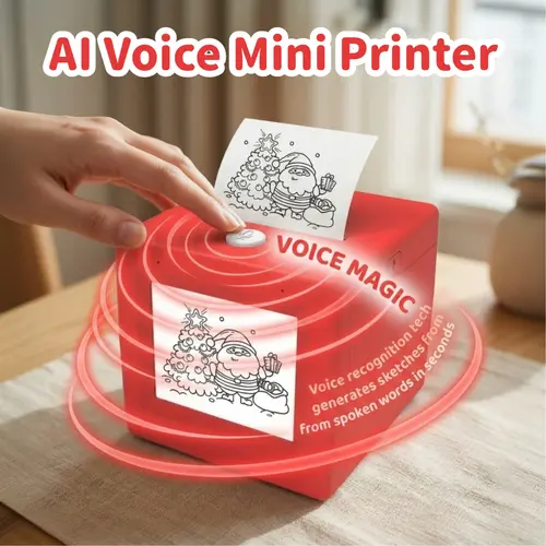 AI Voice Mini Printer, Wireless Portable Smart Gadget | Kids Imagination Learning Toy, DIY Craft & Home Office Essential-YY