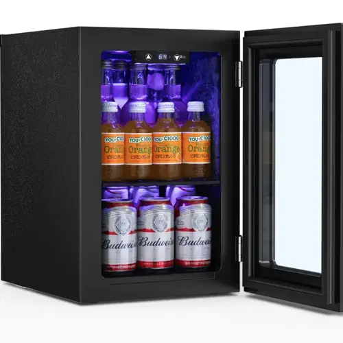 Antarctic Star 0.6 Cu. Ft. Freestanding Beverage Fridge & Wine Cooler – 4 Bottle Wine & up to 24 Can Mini Fridge with LED Light, Quiet Compressor Cooling, 40–61°F Temperature Range