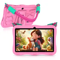 [Summerwins]PRITOM Kids Tablet 7-inch Android 15 8GB (3+5) RAM 32GB Storage Dual Camera WiFi 6 6000mAh Battery Silicone Protective Case Animal Flashcards Educational Apps Toddler Gift Stress Relief Case Pink/Blue TikTok Official Store