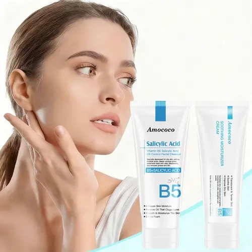 B5 Facial Cleanser & B5 Face Cream Repair + Hydrate Set - Multi-Skin Friendly Single Item Skincare Kit, Gentle Cleansing No Tightness, Deep Hydration, Soothing, Long-Lasting Moisturization for Soft Smooth Healthy All Skin Types