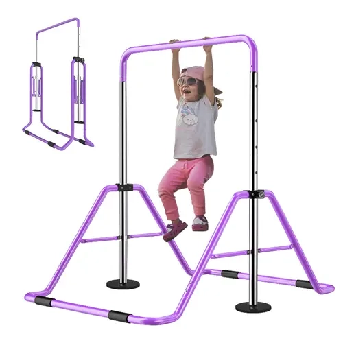 ABORON Kids' Adjustable Height Folding Gymnastics Bar - 3-7 Years Junior Gymnastics Equipment for Home Practice, Halloween, Christmas, Holidays