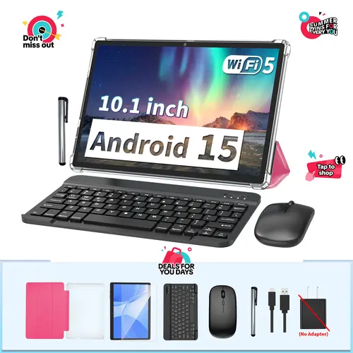 【FALL DEALS】PYNAREL Android 15 Wireless Touchscreen Tablet Comprehensive Package with 1 x Stylus, Keyboard, Case, Mouse, Screen Protector, 5G Wi-Fi, 128GB ROM, Type-C - Daily Use Tech Gadget, Back-to-School Gift Idea,back to school,back to school haul