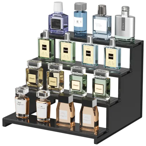 Lifewit 4 Tier Black Display Stand for Cologne,Perfume,Figures, Cupcake, Dessert, Spice, Fragrance, Countertop, Vanity, Dresser, Cabinet Use Racks Set Organizer #SummerVibes,#DealsForYouDays summerwins