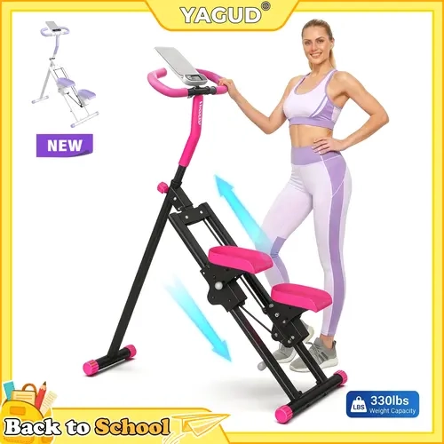 YAGUD Stair Stepper w/ Handlebar, Extended Step Range Climber Machine for Legs & Core Workouts, Home Workout Ab Machine