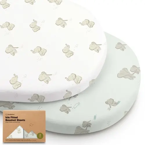 KeaBabies 2-Pack Cozy Bedding Viscose Derived from Bamboo Fitted Bassinet Sheets, 33x17in, for Boys & Girls, Compatible with Halo Bassinest Swivel Sleeper, Baby Delight, Graco