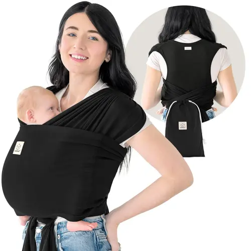 KeaBabies D-Lite Ring Sling - Adjustable Hands-Free Baby Carrier for Newborns to Toddlers (7 to 44lbs), Breathable Cozy Wrap with Back-Contouring Panel, Essential Baby Items