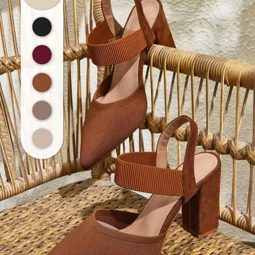 Women's Stiletto Heel Pointed Toe Shoes, Elegant Fashion Classic Luxury High-Heeled Sandals, Medium Width, Rubber Sole, Plain Pattern