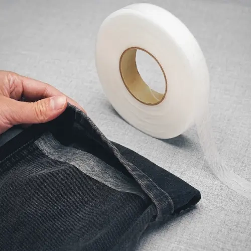 Iron-On Double-Sided Fabric Adhesive Lining Tape - Durable Hot Melt Non-Woven 2-Layer for Thick Hem Strip, 0.78"x70yd 2 Rolls, No-Sew Pants/Curtains Fix & Adjusting Curtains, DIY Projects Sewing Craft Supplies