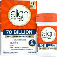 Align Probiotic, 70 Billion CFU, 6 Strain Blend, Probiotics for Women and Men, Daily Probiotics for Digestive Health, Helps Relieve Occasional Bloating & Gas 30 Capsules