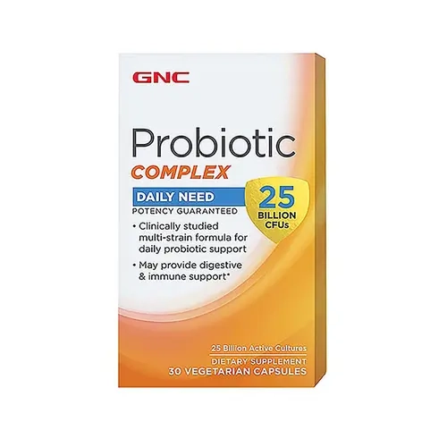 GNC Probiotic Complex - 25B CFUs Multi-Strain Digestive Aid, 30 Capsules, Gluten Free Vitamins, Potency Guaranteed Gut Health Dietary Supplement