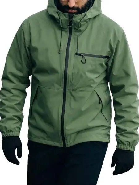 Men’s softshell hooded jacket with drawstring, sporty casual style, large front pocket, side zip closure, spring/autumn apparel, back-to-school season outfit, long-sleeve for spring/autumn outings Longsleeves jackets zip up clothes ti Coats Menswear