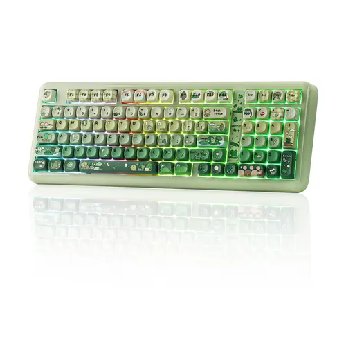 KiiBOOM Phantom98 Lite 96% Wireless Mechanical Gaming Keyboard VIA Programmable Creamy Keyboard with Gasket 8000mAh Battery Hot-Swappable RGB Backlits NKRO for Windows/Mac dealsforyoudays