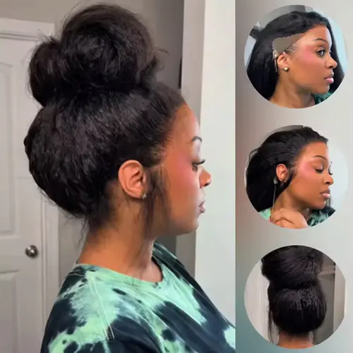 BLING HAIR 100% Human Hair Female 360 Full Lace Front Wig, PreCut Lace Invisi Draw-strings InvisiFit Strap Natural Glueless Daily Wear Everyday Wig sohochic
